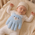 Baby Sleep Aid Patting Hand in blue bear design on a sleeping baby