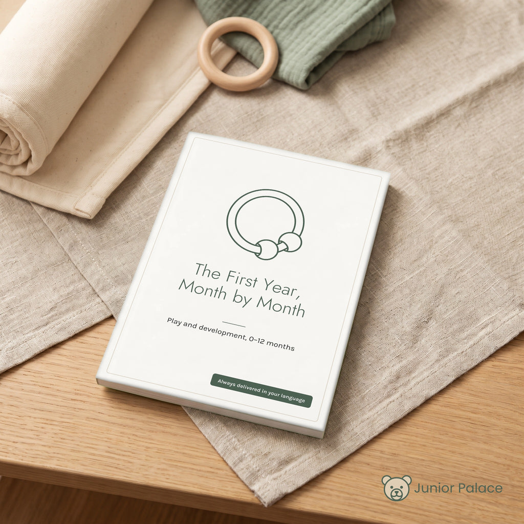 The First Year, Month by Month e-book cover mockup, always delivered in your language