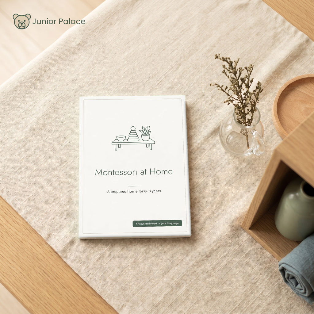 Montessori at Home e-book cover mockup, always delivered in your language
