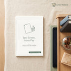 Less Screen, More Play e-book cover mockup, always delivered in your language