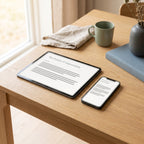 First Bites to Family Meals e-book shown on a tablet and a phone