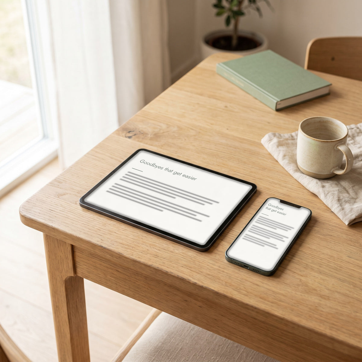 Ready for School e-book shown on a tablet and a phone