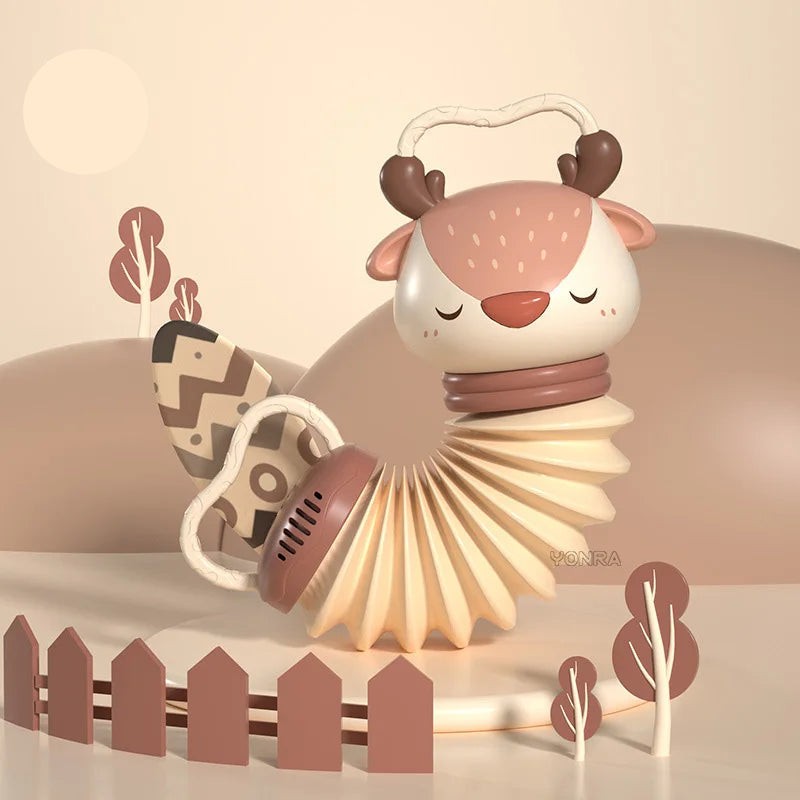 2-in-1 Accordion and Rattle - Animal Shaped