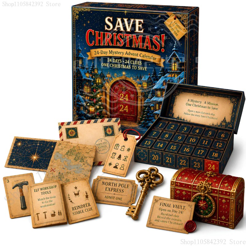 24-Day Mystery Adventure Advent Calendar - Escape Room Puzzle Game