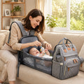 3-in-1 Diaper Backpack with Foldable Baby Bed - Multiple Compartments
