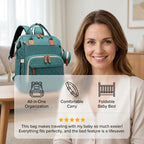 3-in-1 Diaper Backpack with Foldable Baby Bed - Multiple Compartments