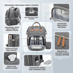 3-in-1 Diaper Backpack with Foldable Baby Bed - Multiple Compartments