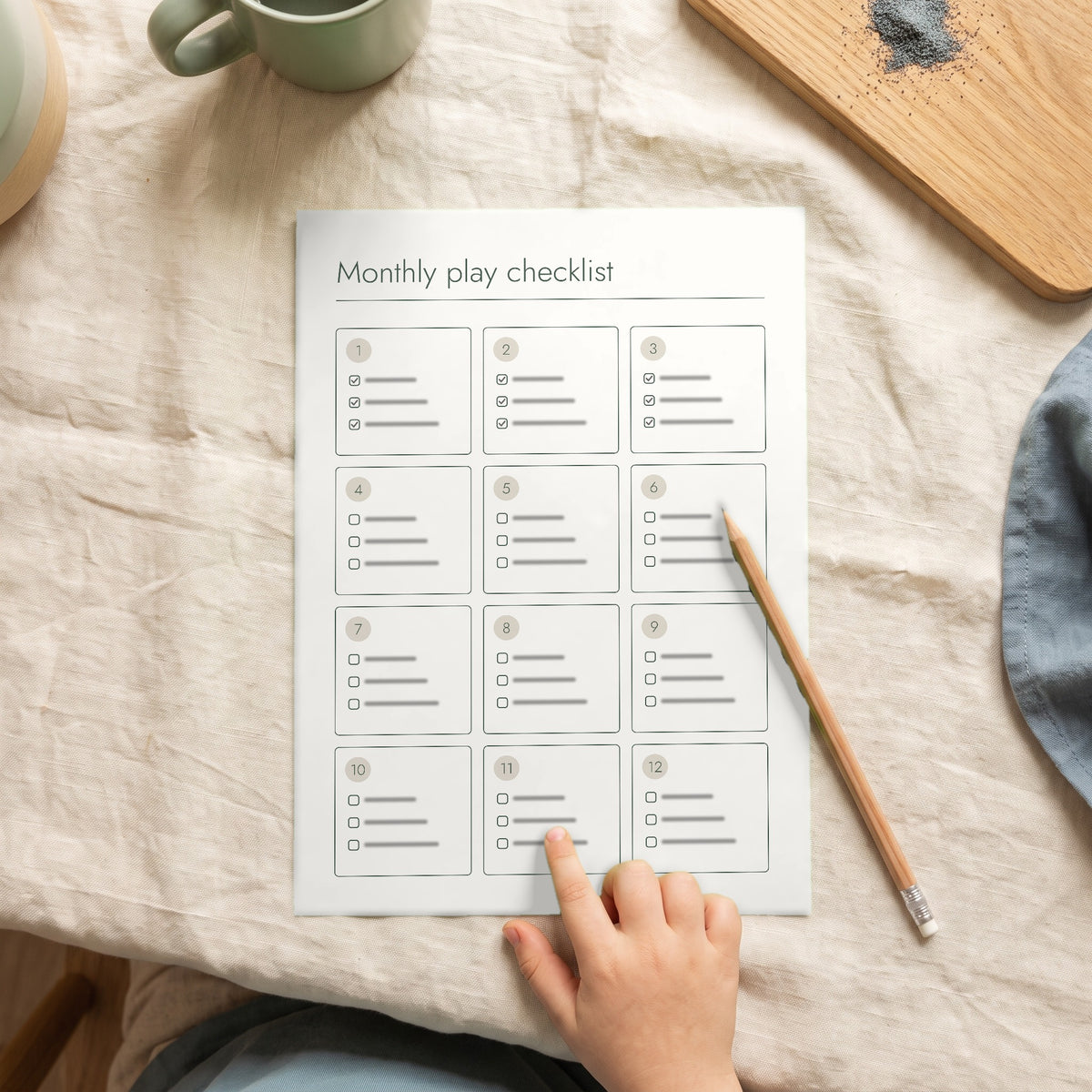 Printable from The First Year, Month by Month: Monthly play checklist