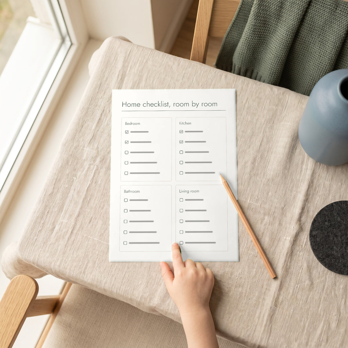 Printable from Montessori at Home: Home checklist, room by room