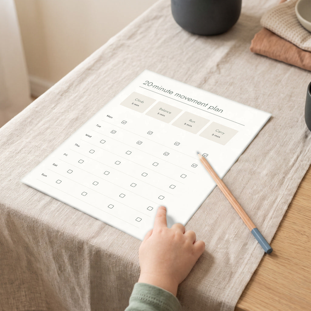 Printable from Move, Climb, Balance: 20-minute movement plan