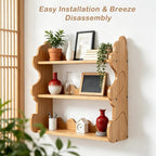 3-Tier Floating Wall-Mounted Shelf - Bear-Shaped Panels