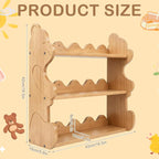 3-Tier Floating Wall-Mounted Shelf - Bear-Shaped Panels
