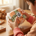 Cubo labirinto 3D con percorso interno per la pallina