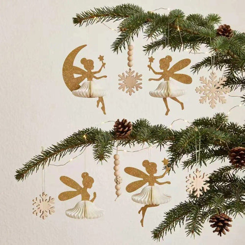 3D Honeycomb Paper Fairy Ornament - Green