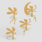 3D Honeycomb Paper Fairy Ornament - Green