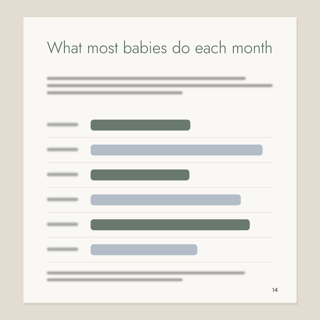 Inside page from The First Year, Month by Month: What most babies do each month