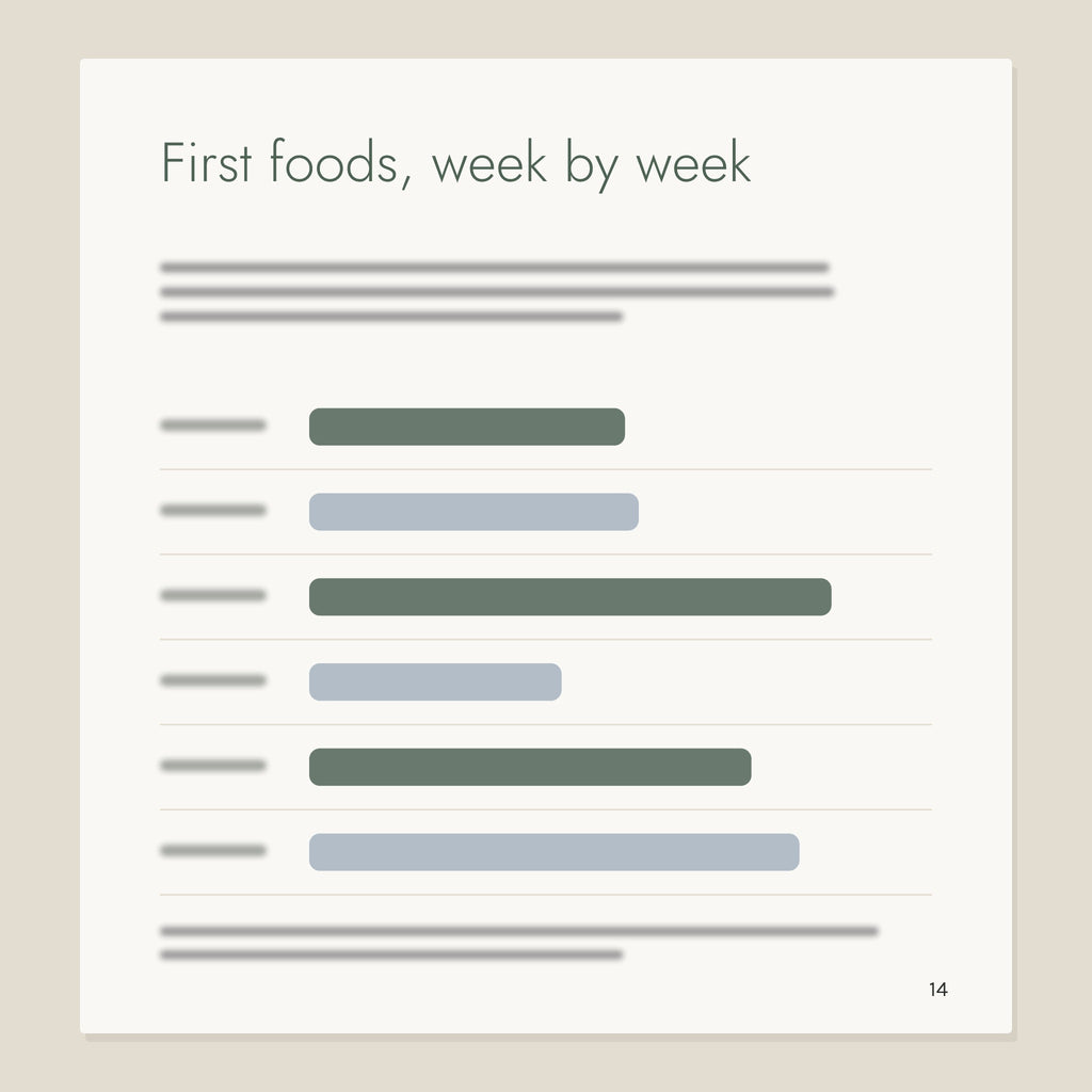 Inside page from First Bites to Family Meals: First foods, week by week