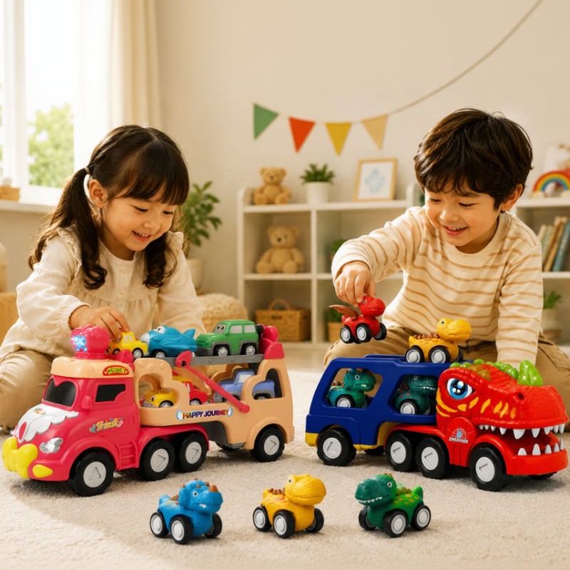 5-in-1 Play Set - Dinosaur Truck with Mini Vehicles