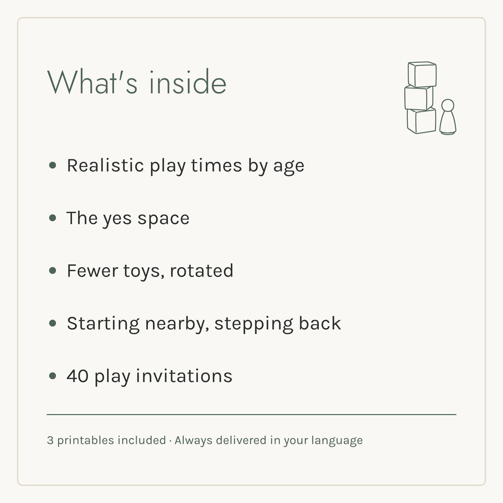 What's inside the Play Alone, Play Well e-book: five chapters and three printables