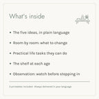 What's inside the Montessori at Home e-book: five chapters and three printables