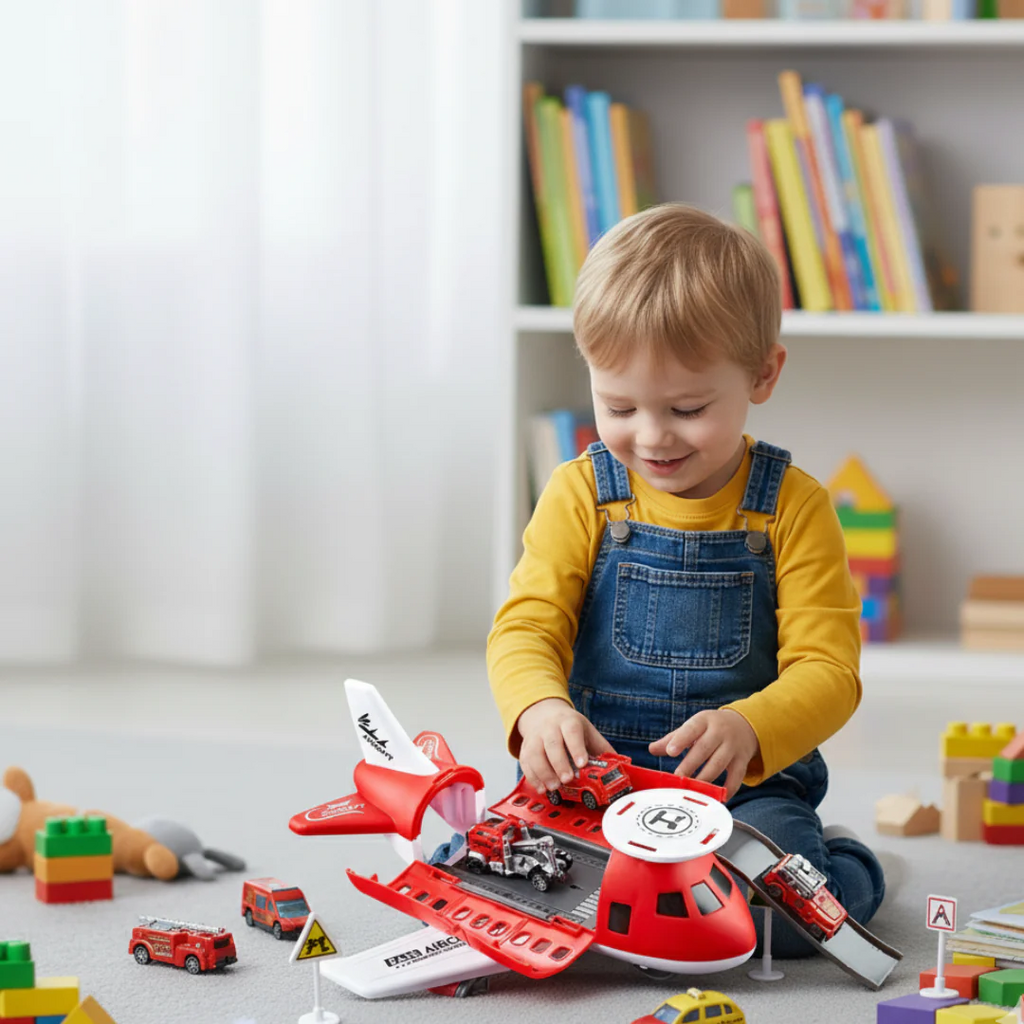 Aircraft Play Set with Vehicles and Accessories