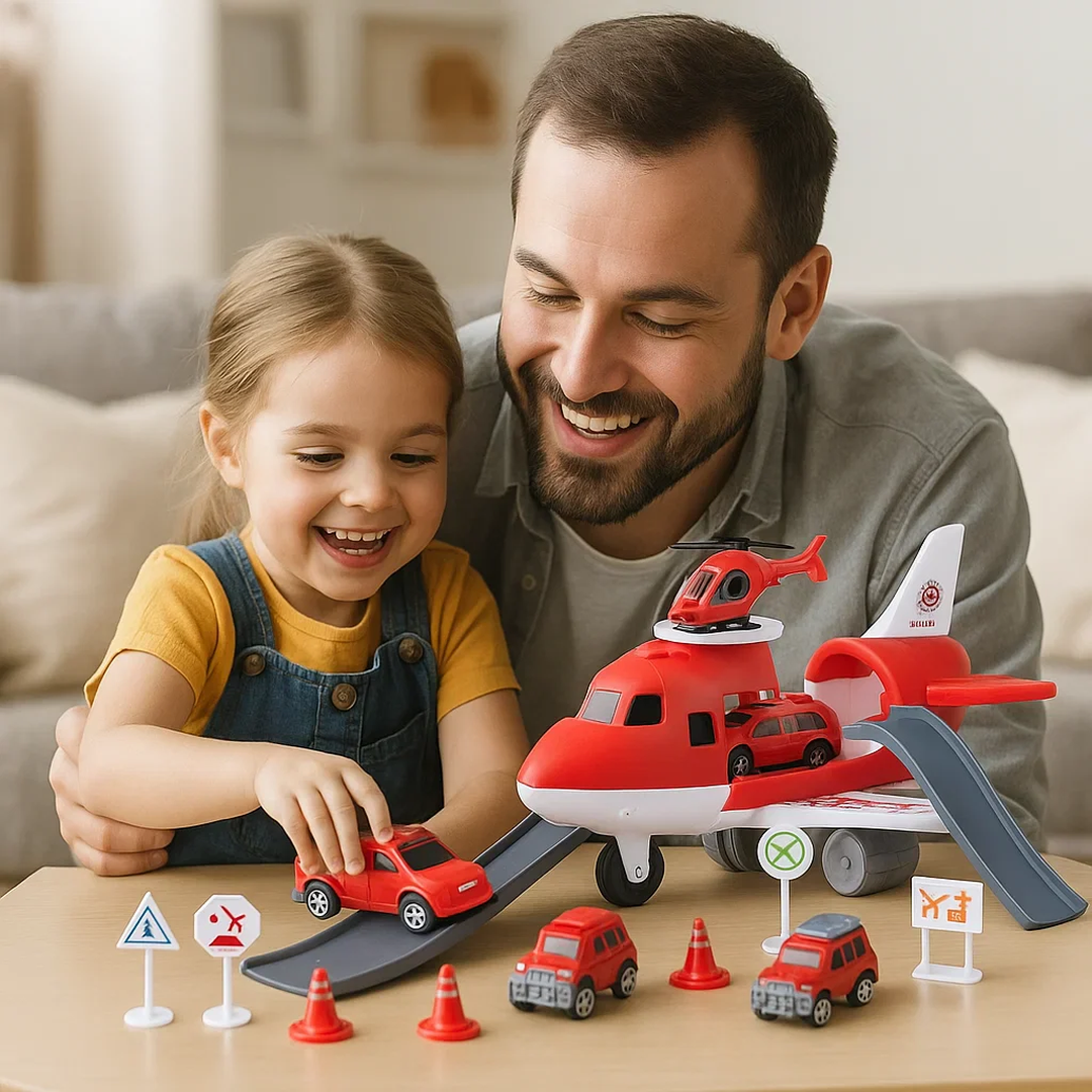 Aircraft Play Set with Vehicles and Accessories