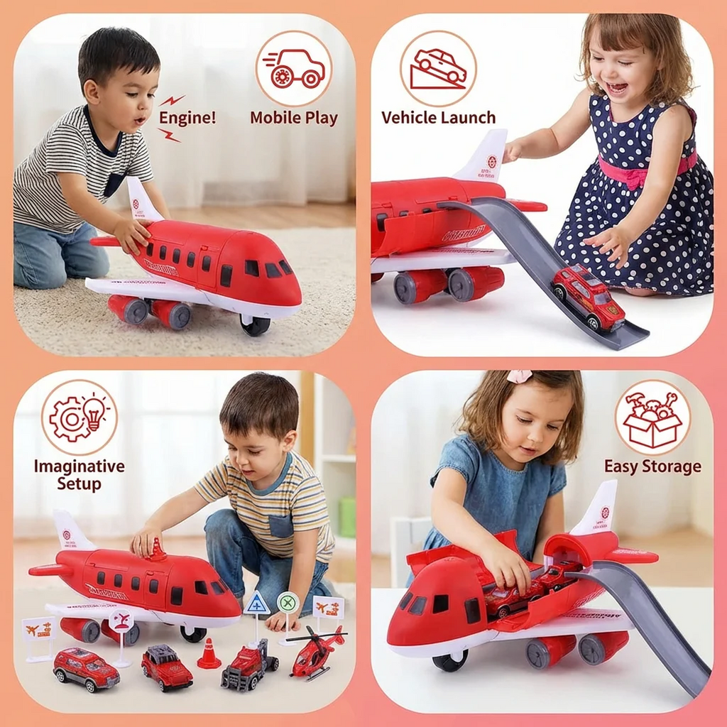Aircraft Play Set with Vehicles and Accessories