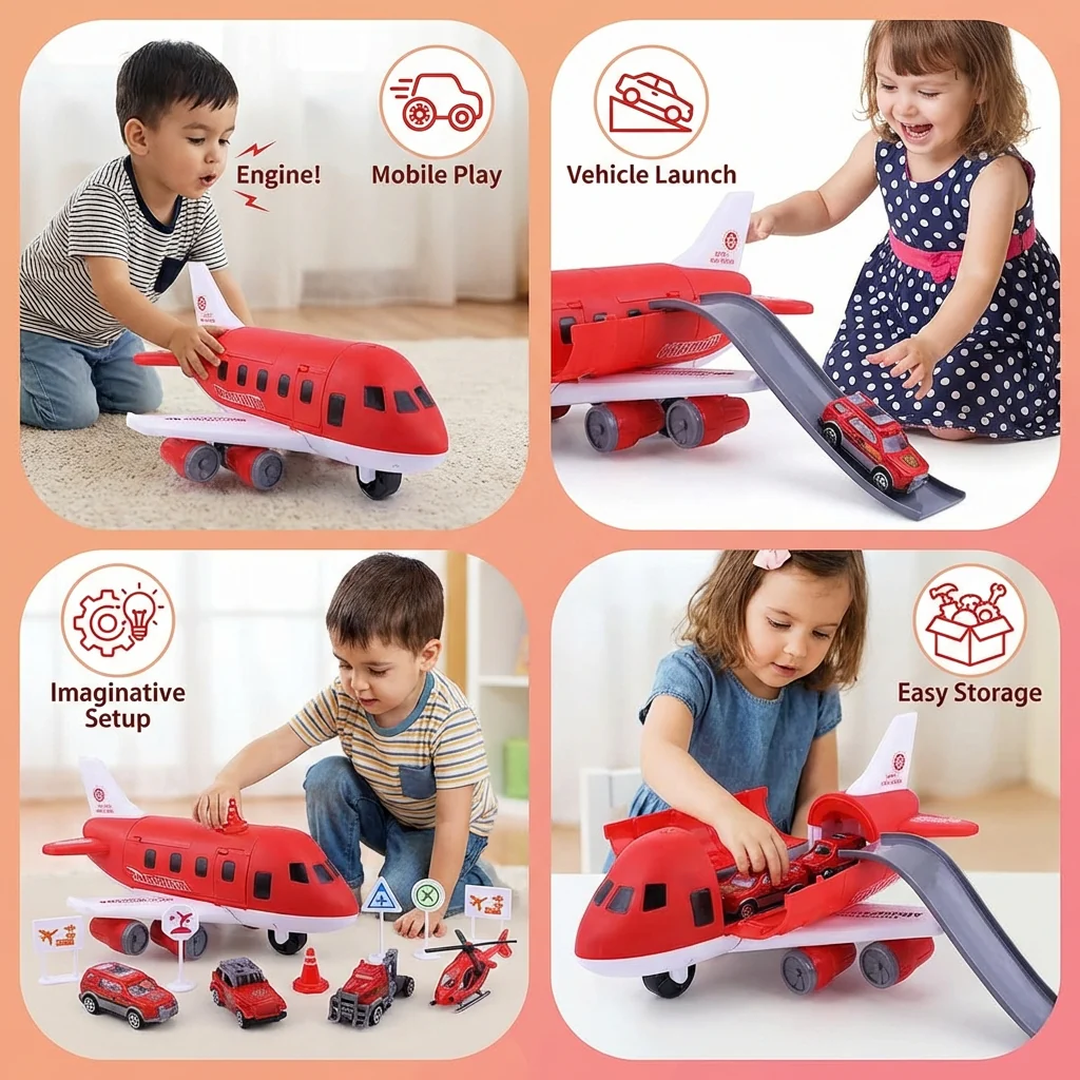 Aircraft Play Set with Vehicles and Accessories