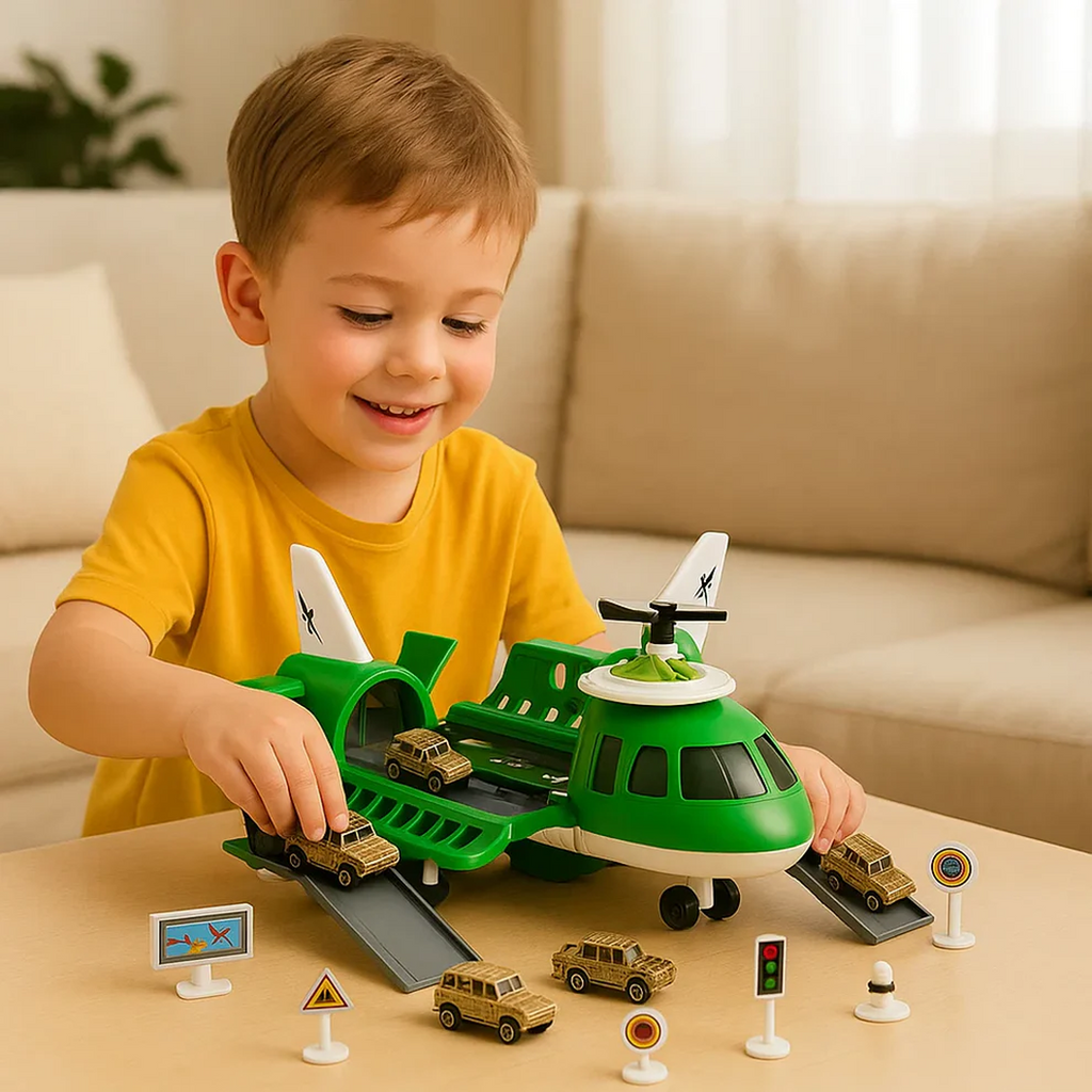 Aircraft Play Set with Vehicles and Accessories