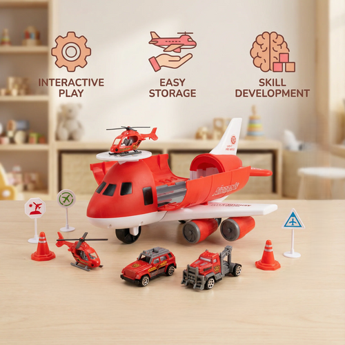 Aircraft Play Set with Vehicles and Accessories