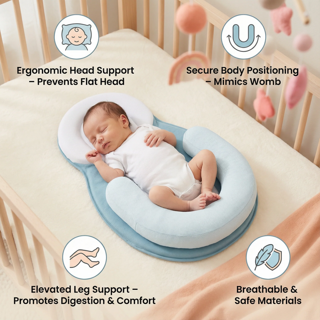Baby Lounger Cushion with Raised Edges