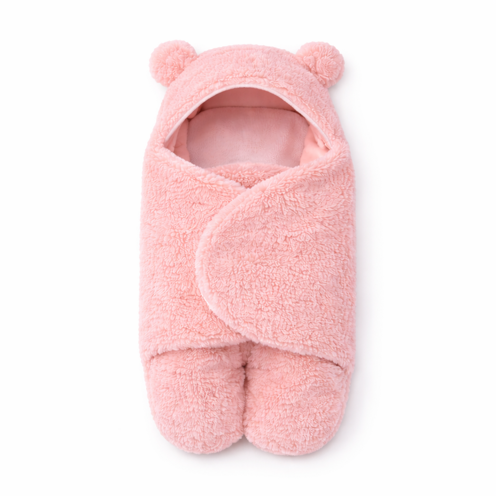 Manta envolvente para bebé con capucha: saco de dormir suave para recién nacidos