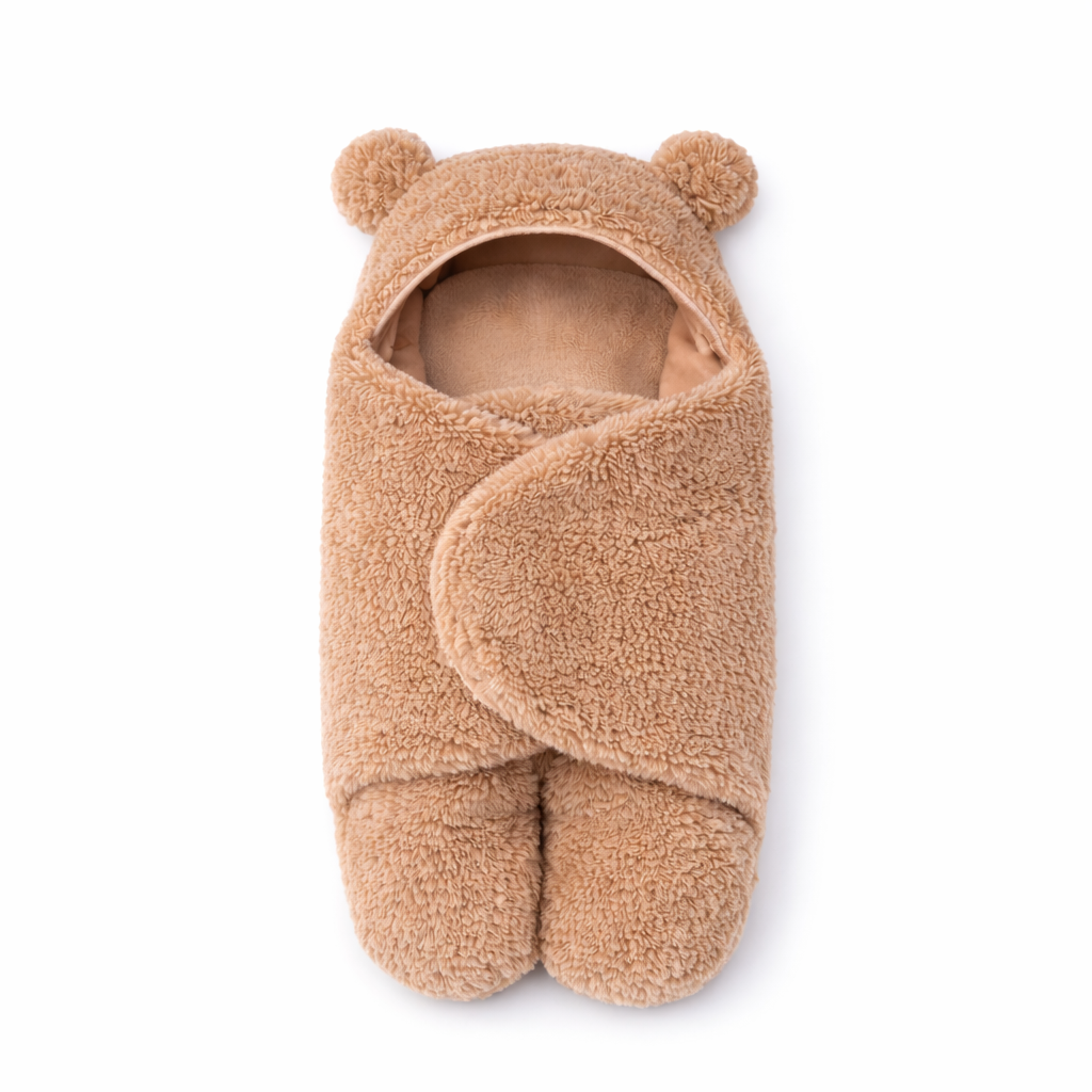 Baby Swaddle Blanket with Hood – Soft Newborn Wrap Sleeping Bag