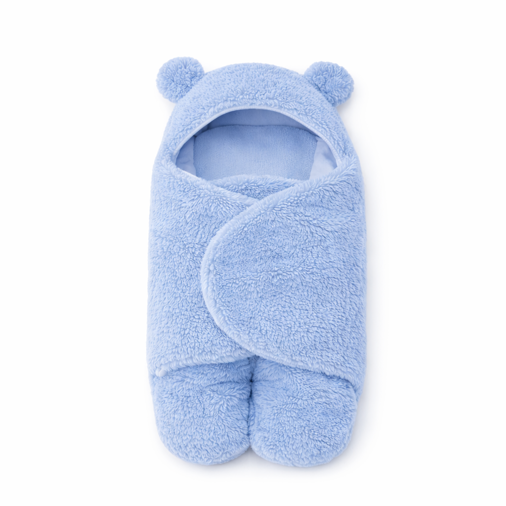 Baby Swaddle Blanket with Hood – Soft Newborn Wrap Sleeping Bag