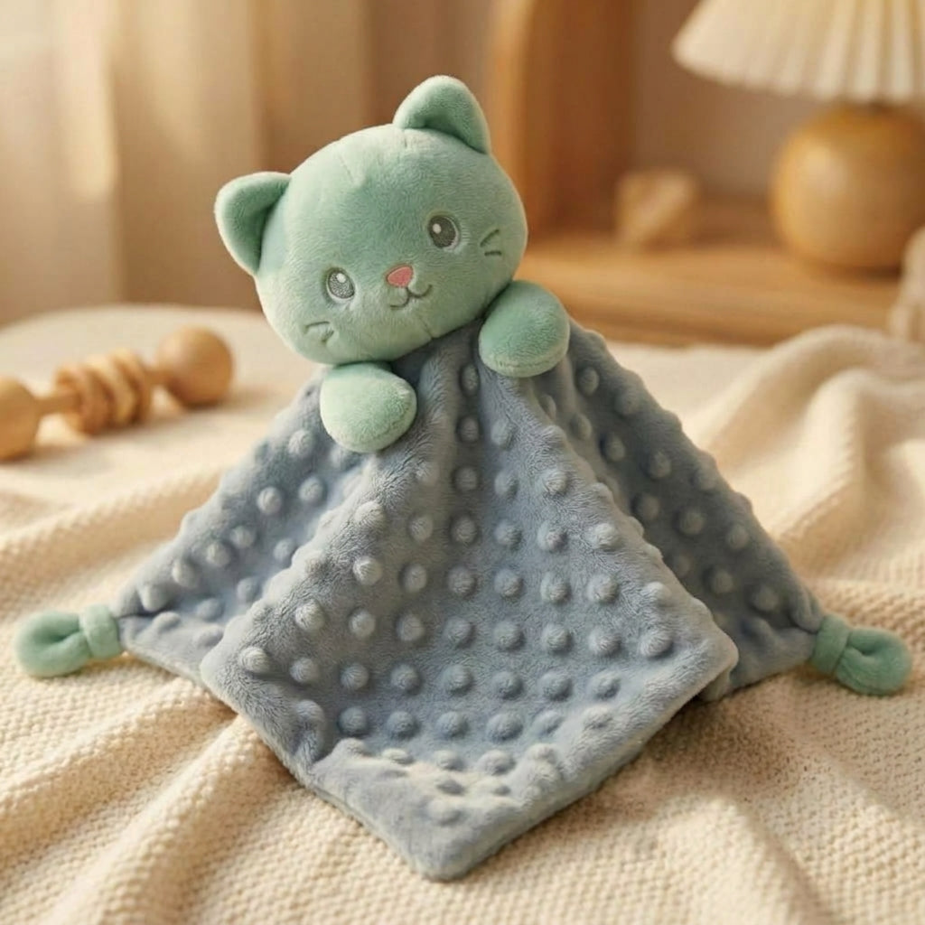 Babydecke mit Plüschtierkopf