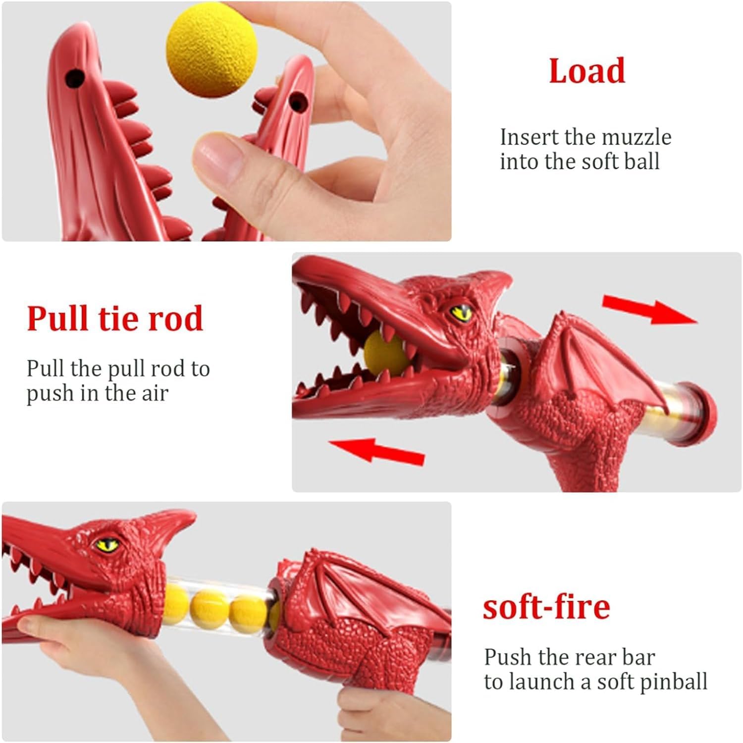 Ball Launcher Toy with Dinosaur Target