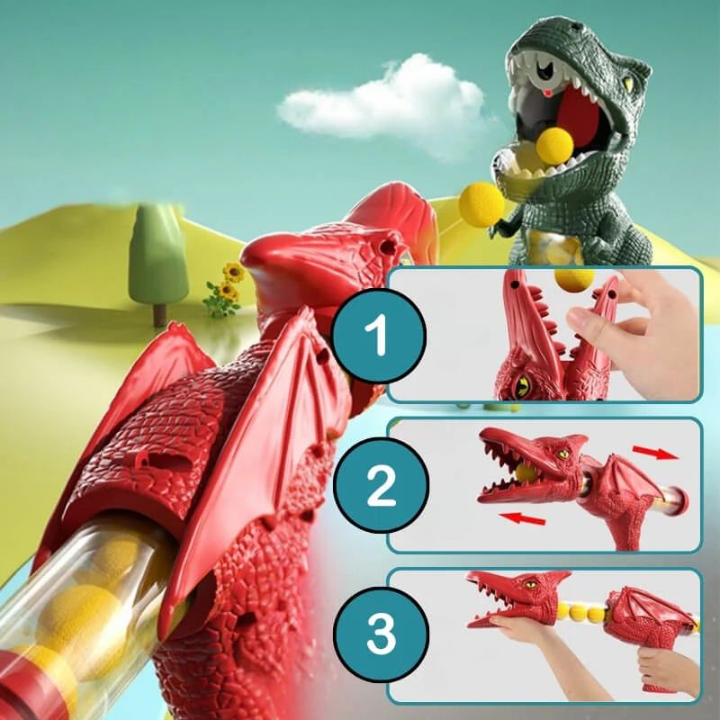 Ball Launcher Toy with Dinosaur Target