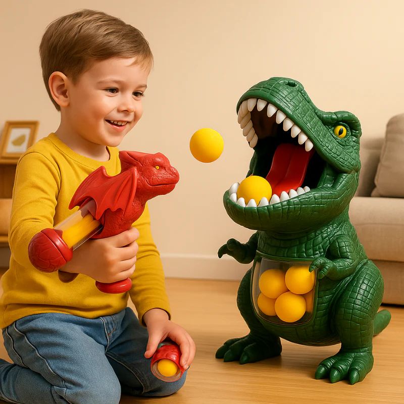 Ball Launcher Toy with Dinosaur Target
