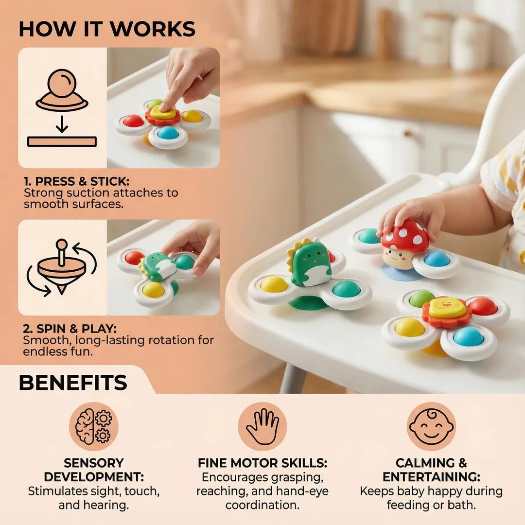 Suction Cup Bath Spinner Toy