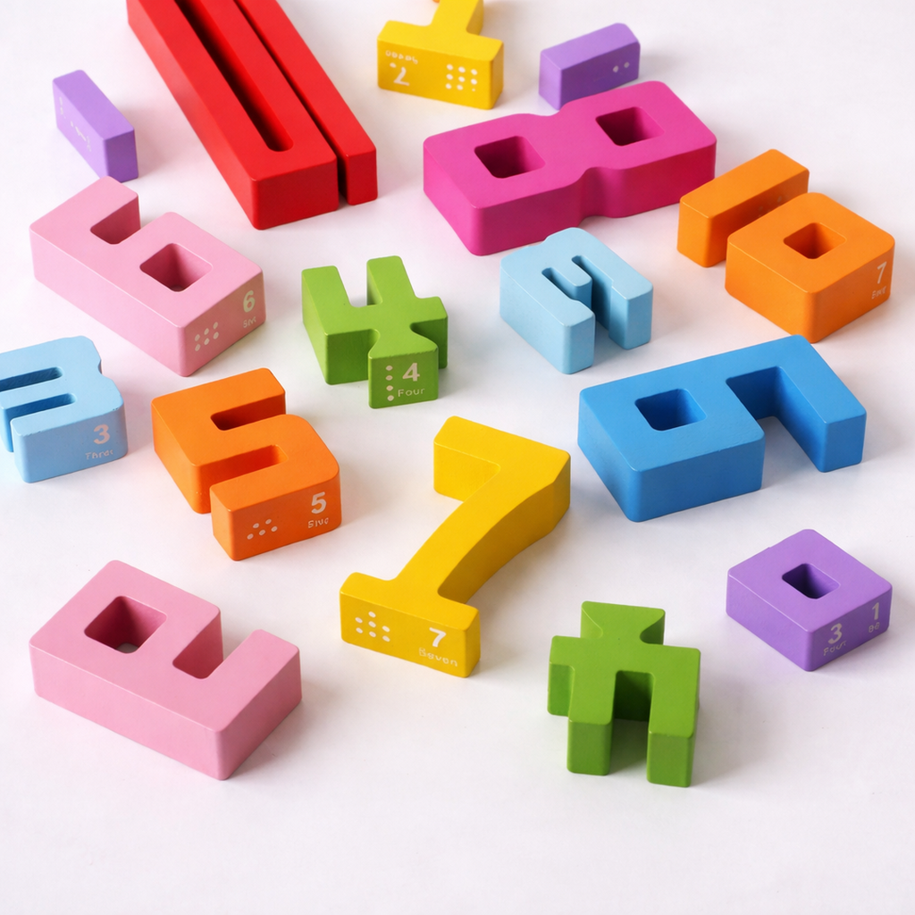 Wooden Number Balance Blocks Set