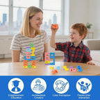 Set aus hölzernen Zahlen-Balanceblöcken