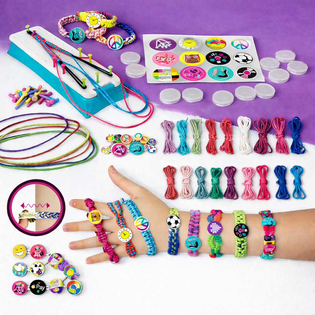 Bracelet Braiding Kit with Manual Weaving Board