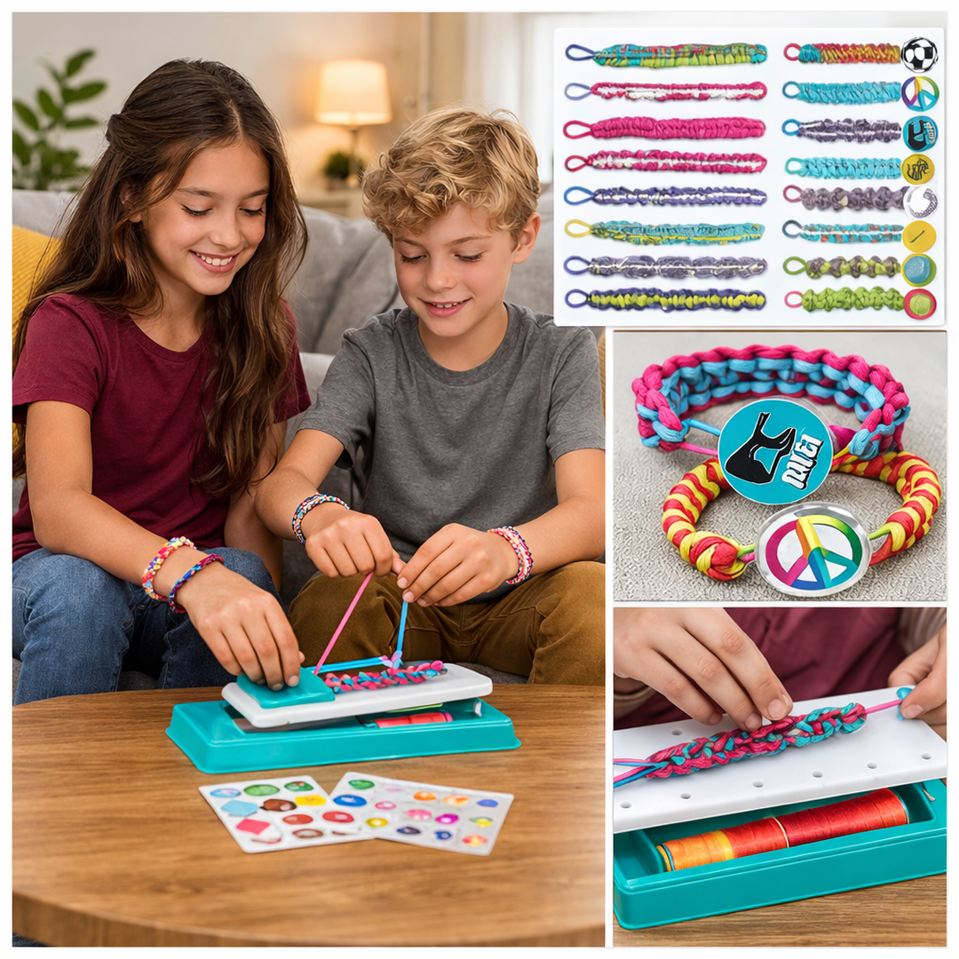 Bracelet Braiding Kit with Manual Weaving Board