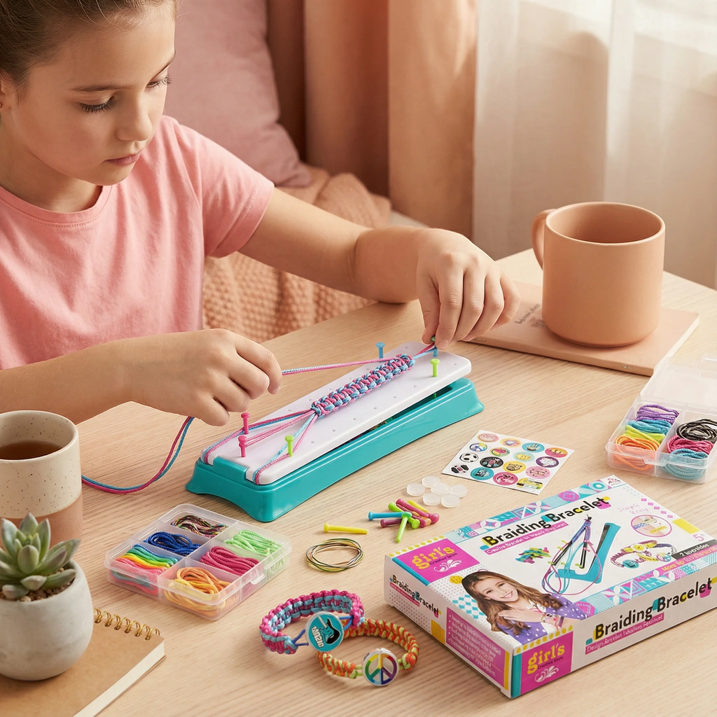 Bracelet Braiding Kit with Manual Weaving Board