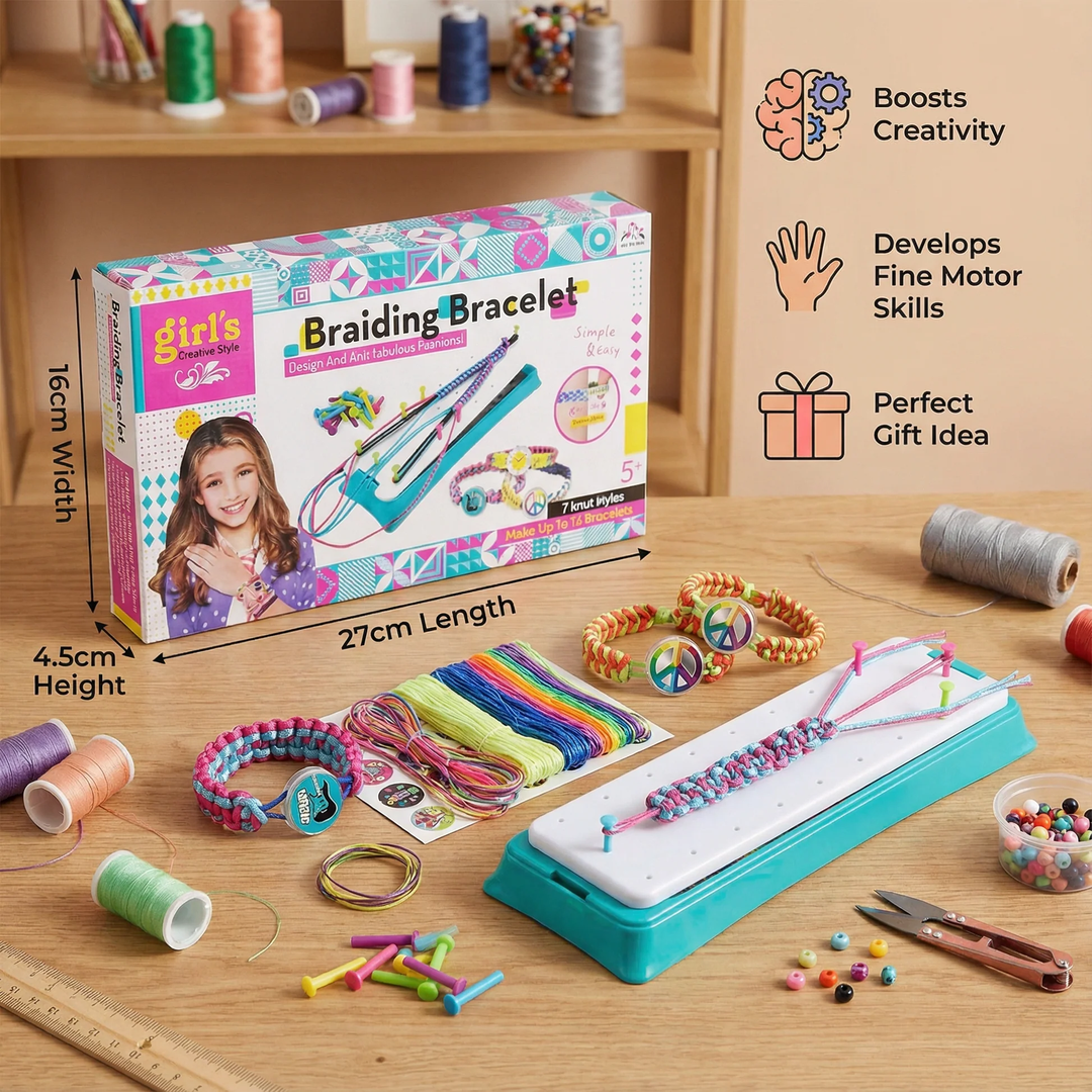 Bracelet Braiding Kit with Manual Weaving Board