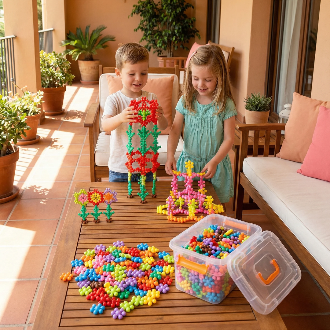 Interlocking Snowflake Building Blocks