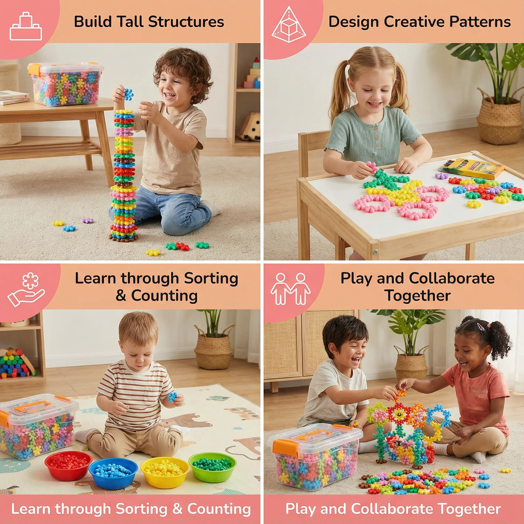 Interlocking Snowflake Building Blocks