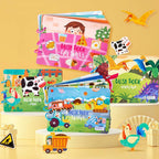 Montessori-busybook med aftagelige velcrostykker