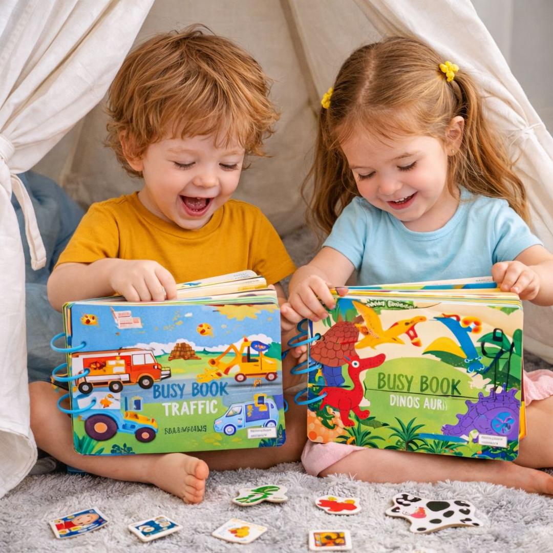 Montessori Busy Book with Removable Velcro Pieces