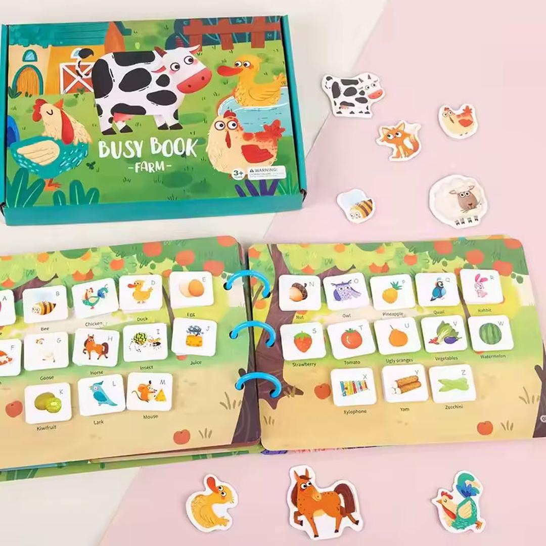 Montessori Busy Book with Removable Velcro Pieces